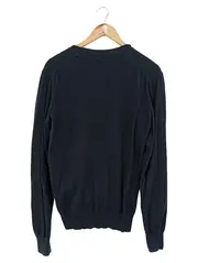 Vorschaubild 2 von Herren Strickjacke Schwarz Gr. 46/S Klassisch Preppy Cardigan