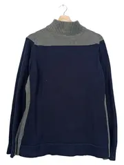 Vorschaubild 3 von Herren Pullover XL Troyer Strickpullover Blau Grau Baumwolle