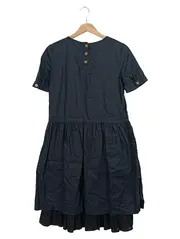 Vorschaubild 2 von Damen Freizeitkleid Gr. 32/XXS Blau Klassisch Baumwolle Kurzarm