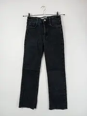 Vorschaubild 2 von Damen Jeans Regular Fit Gr. 34/XS Schwarz Casual Fransen
