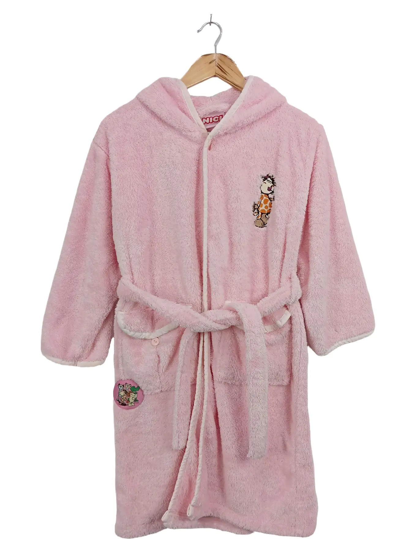 NICI Kinder Bademantel mit Kapuze Gr. 140 Rosa Casual Tiermotive Polyester