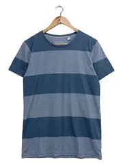 Vorschaubild 1 von Herren T-Shirt Gr. 48/M Blau Gestreift Casual Kurzarm