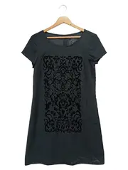 Vorschaubild 1 von edc Damen Freizeitkleid Gr. 38/M Schwarz Vintage Elegant Muster