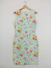 Vorschaubild 3 von Damen Freizeitkleid Gr. 38/M Blau Blumenmuster Sommerkleid Elegant