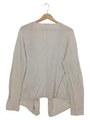 Vorschaubild 2 von Strickjacke Damen Beige Strickmuster Gr. 40 L Baumwolle-Mix Freizeit