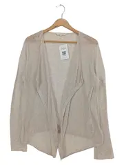 Vorschaubild 1 von Strickjacke Damen Beige Strickmuster Gr. 40 L Baumwolle-Mix Freizeit