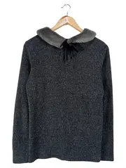 Vorschaubild 2 von Damen Freizeitkleid Grau mit Fellkragen Gr. 40/L