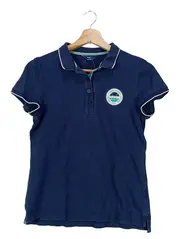 Vorschaubild 1 von Damen Poloshirt Gr. 36/S Blau Casual Sportlich Baumwolle Logo