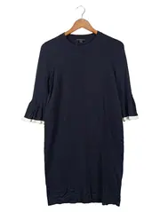 Vorschaubild 1 von Damen Blusenkleid Gr. 36/S Blau Viskose Elegant Midikleid Rüschen