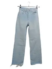 Vorschaubild 1 von Damen Jeans Regular Fit W28/36 Hellblau High Waist Fransen Casual