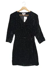 Vorschaubild 1 von & OTHER STORIES Cocktailkleid Damen 34/XS Schwarz Samt Wickelkleid Elegant