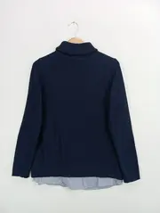 Vorschaubild 2 von Damen Pullover Gr. 38/M Blau Rollkragen Strukturmuster Basic