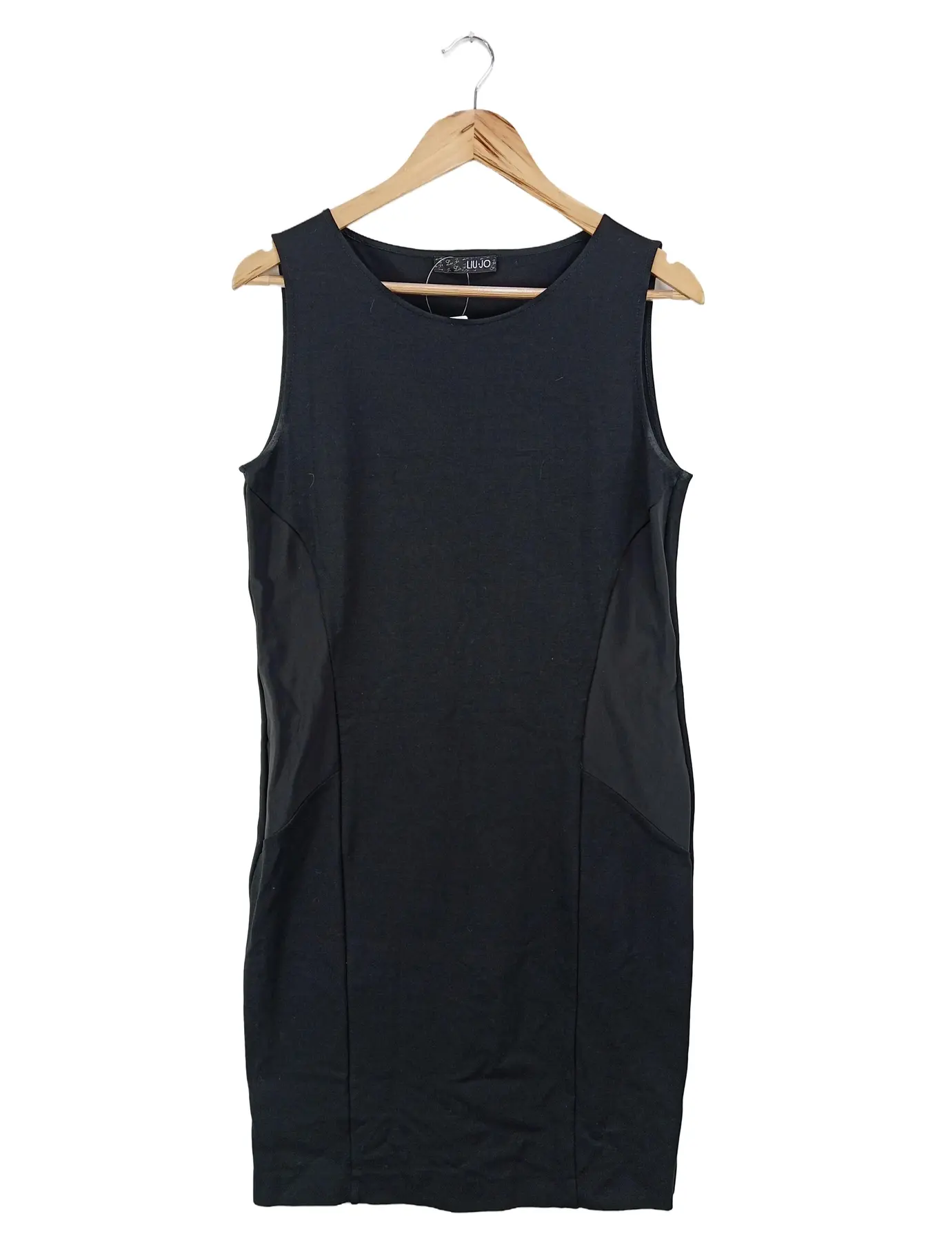 LIU&JO Damen Festliches Kleid Gr. 42 Schwarz Elegant Ärmellos Midikleid