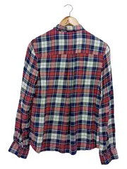 Vorschaubild 2 von Damen Bluse 36/S Kariert Mehrfarbig Viskose Langarm Casual