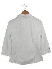 Vorschaubild 2 von Damen Bluse Gr. 36/S Weiß Stickerei 3/4-Arm Klassisch Feminin