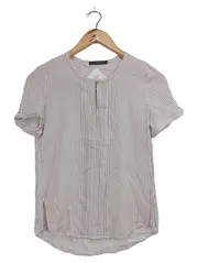 Vorschaubild 1 von Damen T-Shirt Gr. 34/XS Weiß Grafisch Klassisch Elegant Viskose Kurzarm