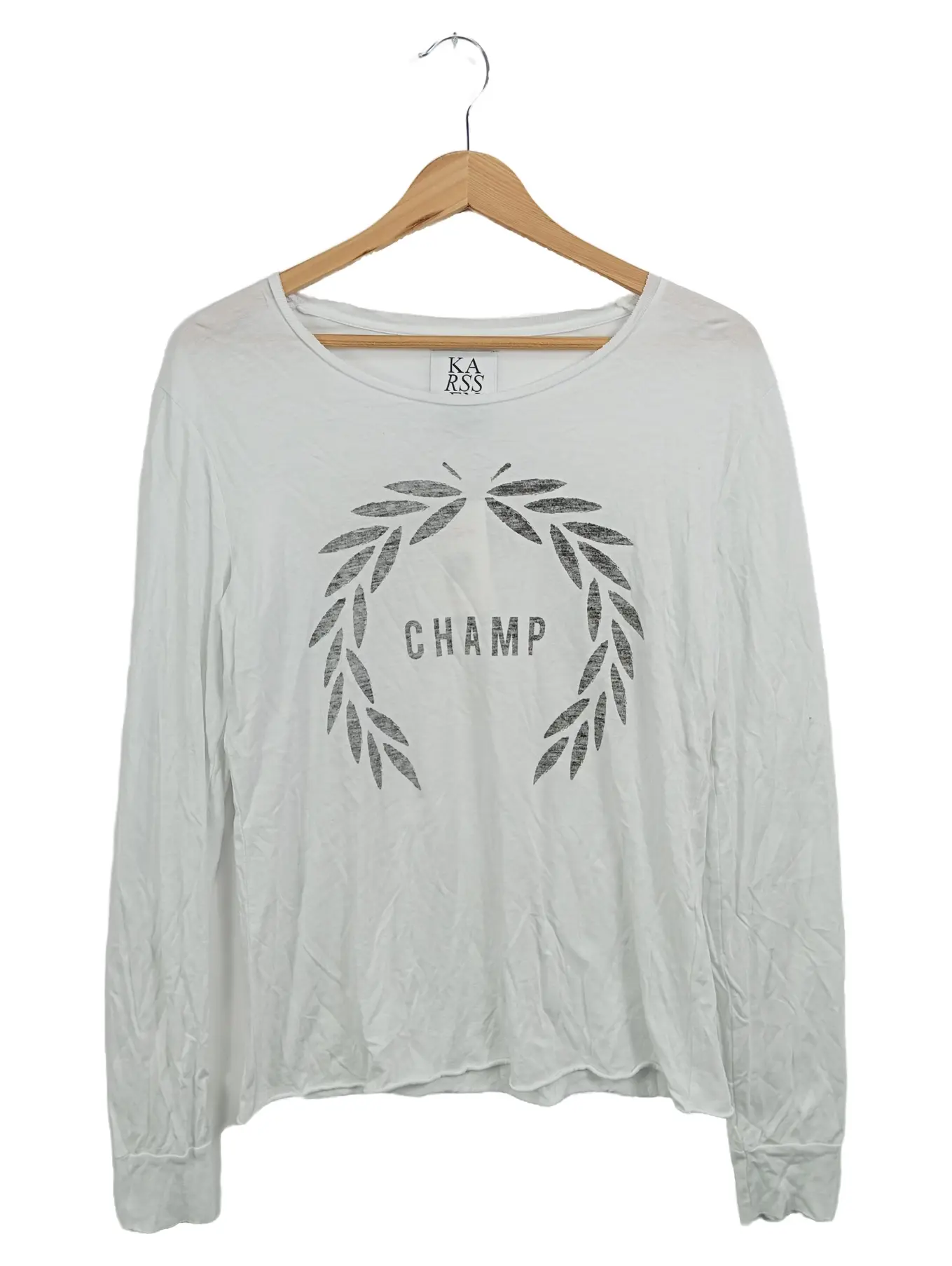 ZOE KARSSEN Langarmshirt Damen Gr. 36/S Weiß Casual Modern