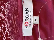 Vorschaubild 3 von Damen T-Shirt Rot Gr. 38/M Casual Basic mit Spitze V-Ausschnitt