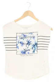 Vorschaubild 1 von Kinder T-Shirt Gr. 152 Weiß Casual Spitze Schriftzug