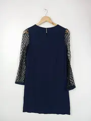 Vorschaubild 3 von CLAUDE PIERLOT Blusenkleid Damen Gr. 36/S Blau Elegant Klassisch Punkte Ärmel