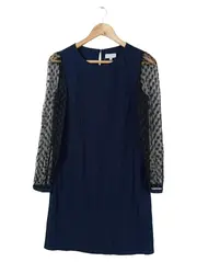 Vorschaubild 1 von CLAUDE PIERLOT Blusenkleid Damen Gr. 36/S Blau Elegant Klassisch Punkte Ärmel