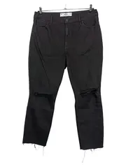 Vorschaubild 1 von Damen Destroyed Jeans W33/42/XL Schwarz Casual High-Rise Skinny