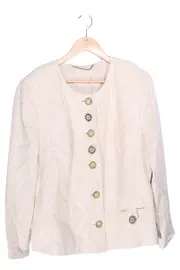Vorschaubild 1 von Damen Blazer Gr. 46/3XL Beige Elegant Klassisch Vintage Strukturmuster