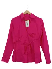 Vorschaubild 1 von Damen Bluse Gr. 38/M Pink Wickelbluse Langarm Casual Modern