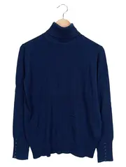 Vorschaubild 2 von TAIFUN Damen Pullover Rollkragen Einheitsgröße Blau Klassisch Strick