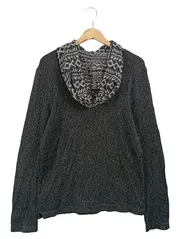 Vorschaubild 2 von Herren Kapuzenpullover Hoodie Grau 48;M Casual Urban Strickmuster