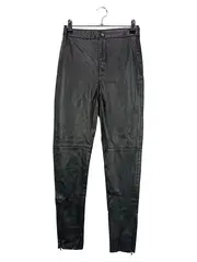 Vorschaubild 1 von Damen Lederhose XS W25 34 Schwarz Casual Modern Reißverschluss