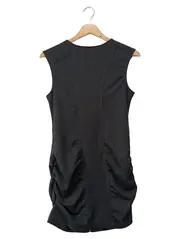 Vorschaubild 2 von Cocktailkleid Damen Gr. 40/L Schwarz Elegant Reißverschluss Raffungen