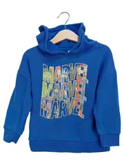 Vorschaubild 1 von Kinder Kapuzenpullover Blau Logo-Print Gr. 104 Casual Hoodie