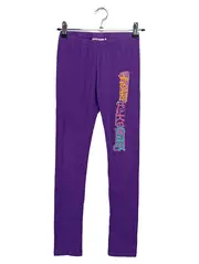 Vorschaubild 1 von Leggings Kinder Gr. 134/140 Lila mit buntem Schriftzug Casual Streetwear