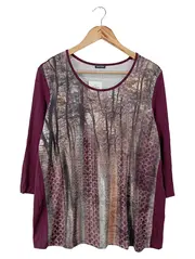 Vorschaubild 1 von Damen Langarmshirt Einheitsgröße Lila Casual Natur Motiv