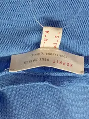 Vorschaubild 3 von Strickjacke Damen Blau Gr. 42/L Klassisch Casual Uni Rippstrick