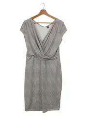 Vorschaubild 1 von Damen Freizeitkleid Gr. 40/L Beige Business Muster Midikleid