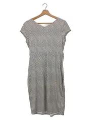 Vorschaubild 2 von Damen Freizeitkleid Gr. 40/L Beige Business Muster Midikleid