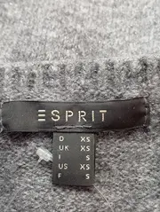 Vorschaubild 3 von Damen Pullover Grau Gr. 34/XS Strick V-Ausschnitt Casual