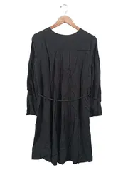 Vorschaubild 2 von Damen Blusenkleid Schwarz Gr. 40/L Viskose Hemdblusenkleid