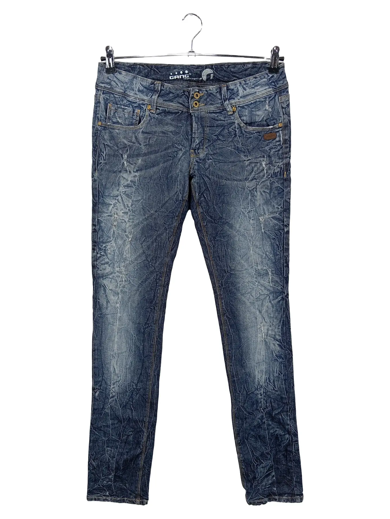 GANG Destroyed Jeans Herren W31/48/M Blau Casual Denim Hose Used Look