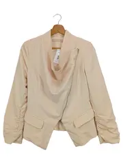 Vorschaubild 1 von Blazer Beige L Damen Elegant Asymmetrisch Raffungen Business