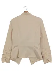 Vorschaubild 2 von Blazer Beige L Damen Elegant Asymmetrisch Raffungen Business