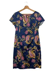 Vorschaubild 1 von Damen Freizeitkleid Gr. 38/M Blau Paisley Elegant Midikleid