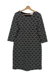 Vorschaubild 1 von Etuikleid Damen Gr. 36/S Business Kleid grafisches Muster Mehrfarbig Elegant