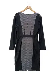 Vorschaubild 2 von Damen Businesskleid Gr. 40/L Schwarz Grafisch Langarm
