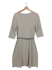 Vorschaubild 2 von Etuikleid Damen 38/M Beige Elegant Strukturmuster Business Midikleid