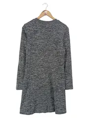 Vorschaubild 2 von Freizeitkleid Damen Gr. 38/M Grau Meliert Langarm Casual Midikleid