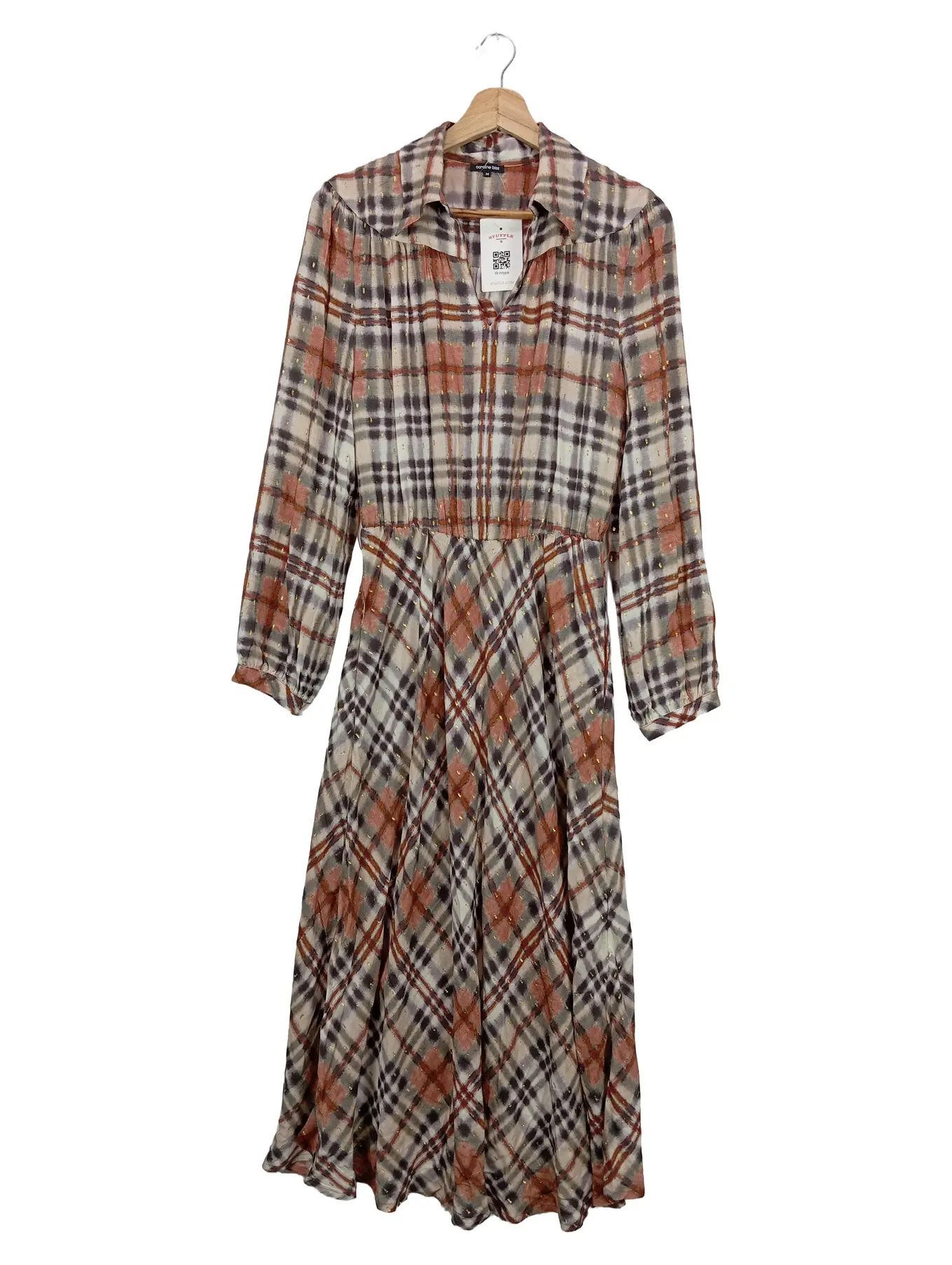 CAROLINE BISS Blusenkleid Damen 34/XS Mehrfarbig Kariert Vintage Elegant