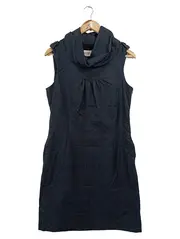 Vorschaubild 1 von Damen Businesskleid Gr. 38/M Grau Kariert Ärmellos Elegant